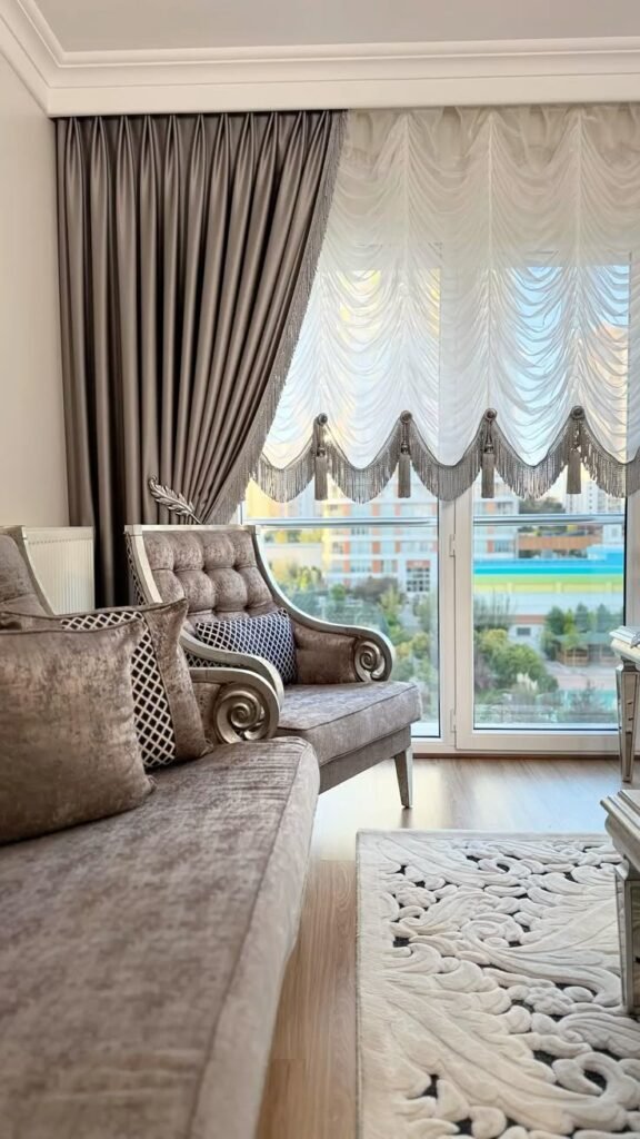 French pleat fabric curtains