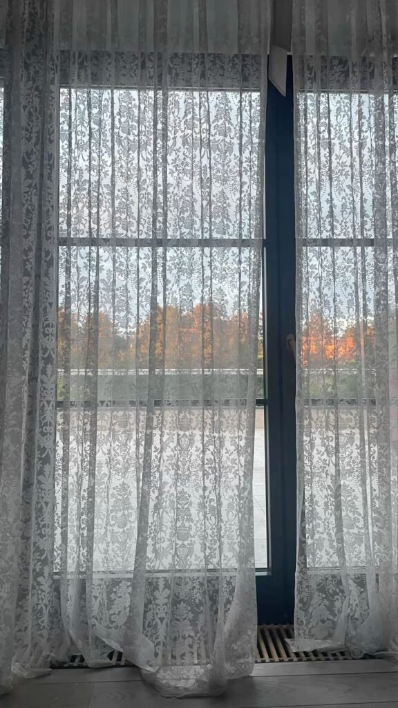 white curtain fabric